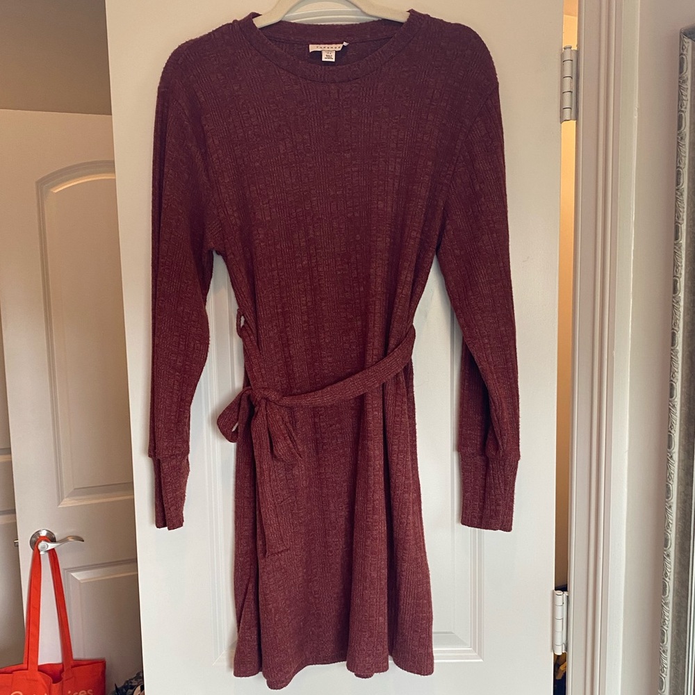 TopShop Ribbed Red Sweater Dress Size US 8